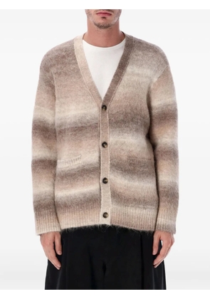 Corridor striped-pattern V-neck cardigan - Neutrals