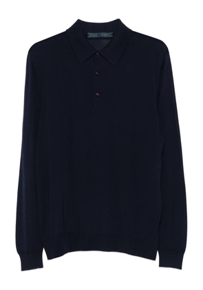 Kiton long-sleeve polo shirt - Blue
