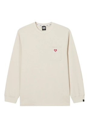 FINGERCROXX heart-detail long-sleeve sweatshirt - White
