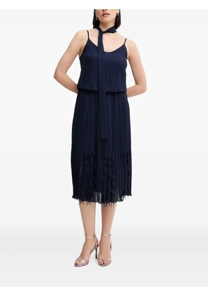 Sandro Ferrone ruffle-hem midi dress - Blue