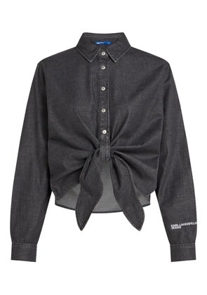 Karl Lagerfeld Jeans tie-front denim shirt - Black