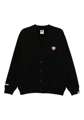 AAPE BY *A BATHING APE® logo-appliqué button-up sweatshirt - Black