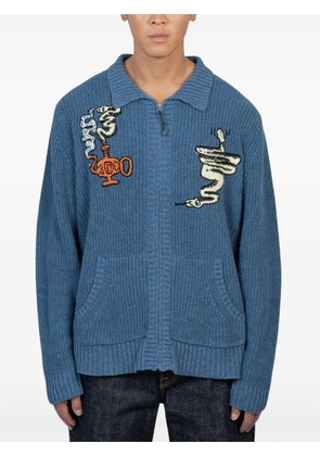 Brain Dead Snake Charmer zip-up cardigan - Blue