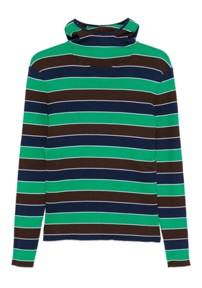Charles Jeffrey Loverboy animal-ears striped jumper - Green