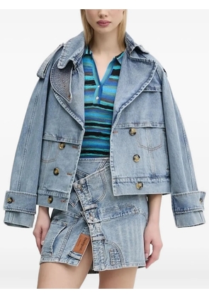 Desigual embellished double-breasted denim jacket - Blue
