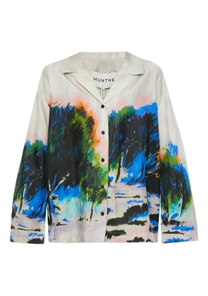 MUNTHE painted silk shirt - Grey