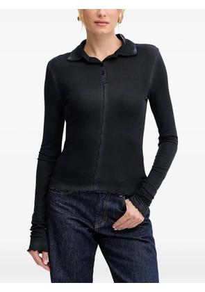 Patrizia Pepe raised-seam polo top - Black