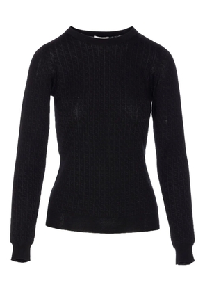 Elisabetta Franchi logo-pattern crew-neck sweater - Black