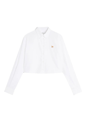 Maison Kitsuné Baby Fox-appliqué cropped shirt - White