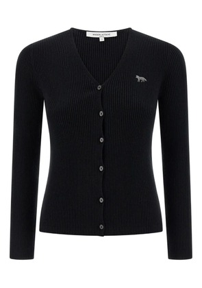 Maison Kitsuné Baby Fox-patch button cardigan - Black