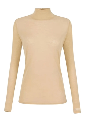 Elisabetta Franchi high-neck button jersey top - Neutrals