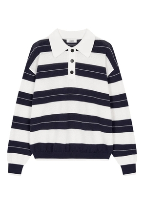 TOMBOY striped long-sleeve polo shirt - Blue