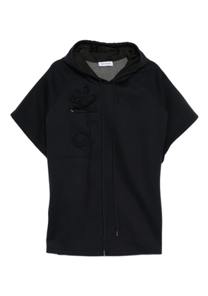 Dice Kayek floral-embroidered hoodie - Blue