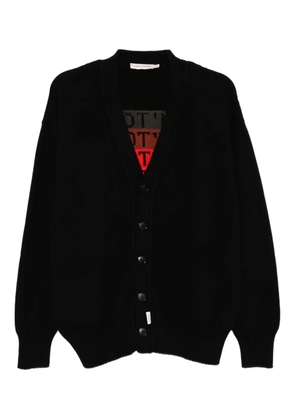 Joshua Sanders slogan-embroidered cardigan - Black