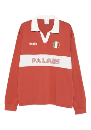 Diadora Legacy V-neck panelled polo shirt - Red