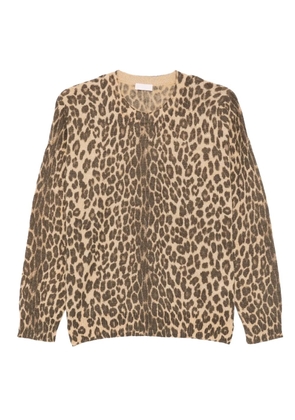 LIU JO leopard print crew-neck sweater - Neutrals