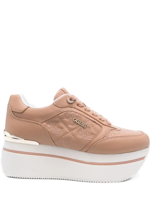 GUESS USA logo-plaque platform sneakers - Neutrals