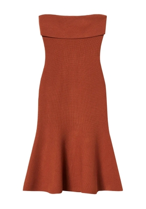 TWINSET strapless flared midi dress - Brown
