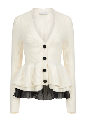Nina Ricci ruffled wool cardigan - White