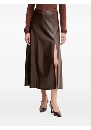SIMONA CORSELLINI slit-detail panelled midi skirt - Brown