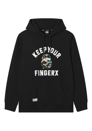 FINGERCROXX embroidered hoodie - Black