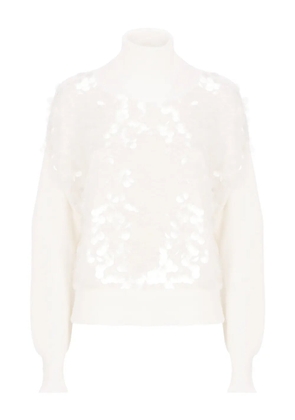 Fabiana Filippi sequin-embellished turtleneck sweater - White