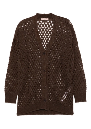 TWINSET button-front open-knit cardigan - Brown
