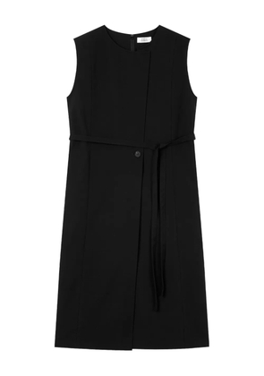 TOMBOY sleeveless belted midi day dress - Black