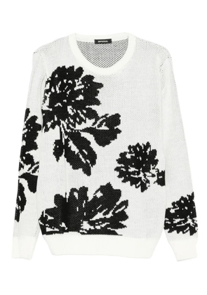 IMPERIAL floral-motif crew-neck sweater - White