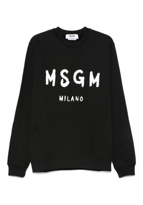 MSGM logo-print cotton sweatshirt - Black