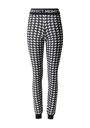 Perfect Moment houndstooth-pattern logo-waistband pants - Black