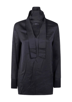 JOSEPH neck-tie satin blouse - Black