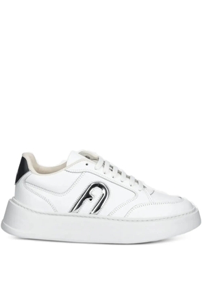 Furla logo-plaque platform sneakers - White