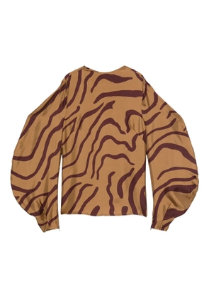 Raquel Diniz zebra-pattern top - Neutrals