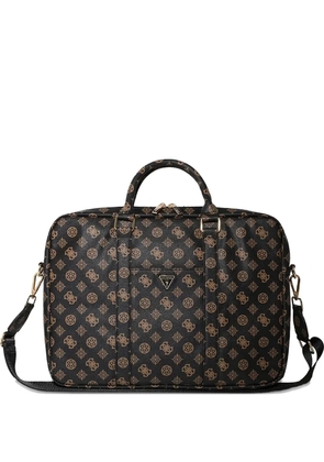 GUESS USA monogram-pattern laptop bag - Black