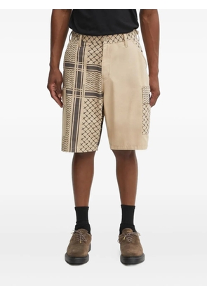 Neighborhood patterned cargo shorts - Neutrals