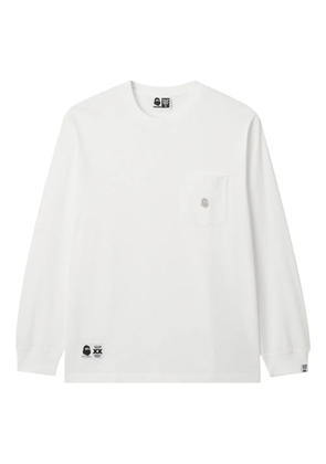 FINGERCROXX detailed-pocket long-sleeved T-shirt - White