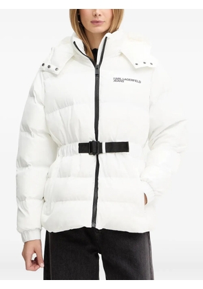 Karl Lagerfeld Jeans belted puffer jacket - White