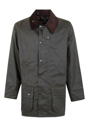 Barbour corduroy-collar buttoned parka coat - Green