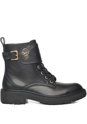 LIU JO buckle logo plaque boots - Black