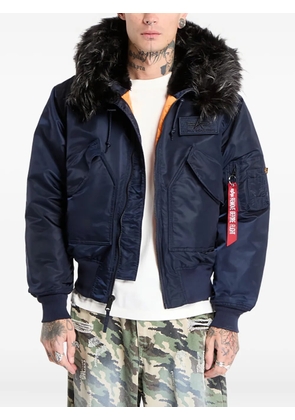 Alpha Industries hooded faux-fur jacket - Blue