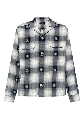 AllSaints peace-symbol check shirt - Blue