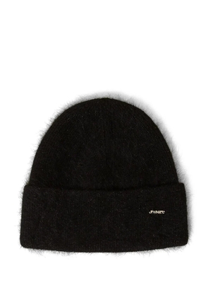 TWINSET logo-plaque beanie - Black