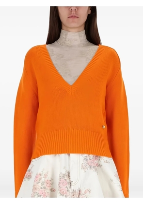 GANNI V-neck cashmere pullover - Orange