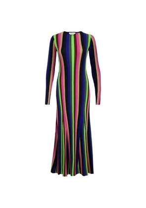Gabriela Hearst striped-pattern long-sleeve dress - Black