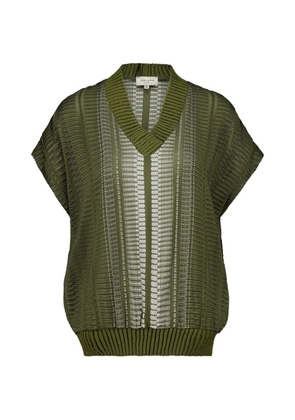 Zeus+Dione V-neck sleeveless vest - Green