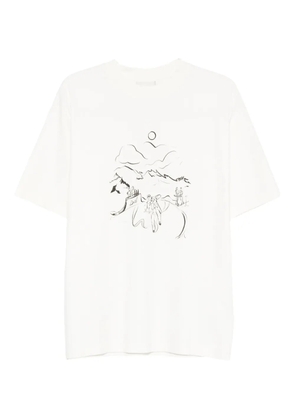Drôle De Monsieur landscape-print T-shirt - Neutrals