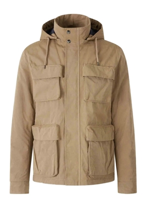 Herno hooded multi-pocket jacket - Neutrals