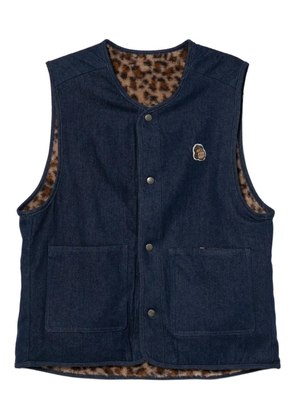 FINGERCROXX logo-embroidered reversible gilet - Blue