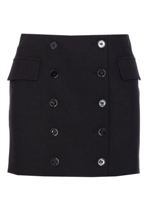 Patrizia Pepe double-button straight skirt - Black